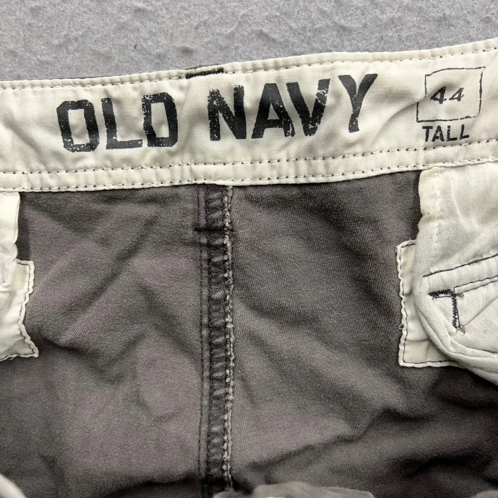 Vintage Old Navy Mens Cargo Shorts Brown Gray Cotton Twill 44 Tall 2038